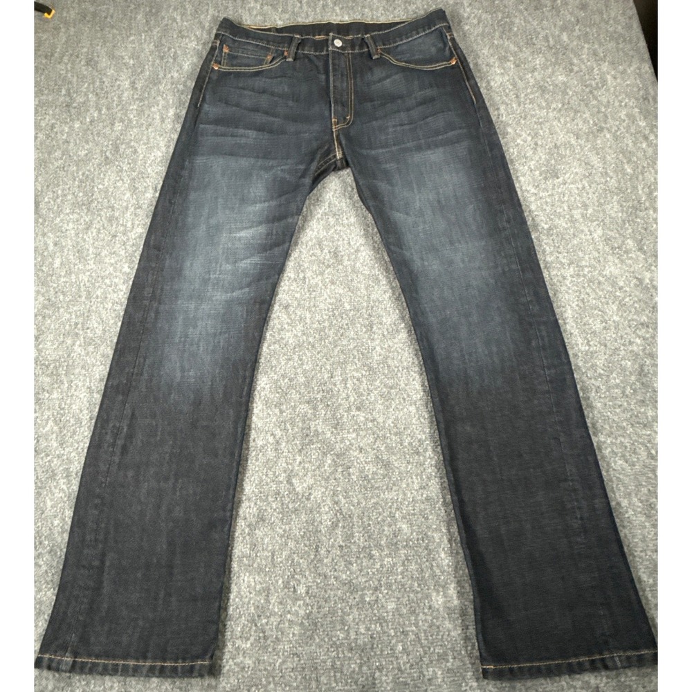 Levis 513 Slim Straight Jeans Mens 36x32 Dark Wash Blue Denim Pants